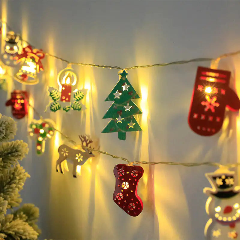 Guirnalda de luces LED navideñas con Papá Noel, alce, muñeco de nieve, adorno navideño, guirnalda de luces, decoraciones navideñas, regalo de Navidad para Año Nuevo