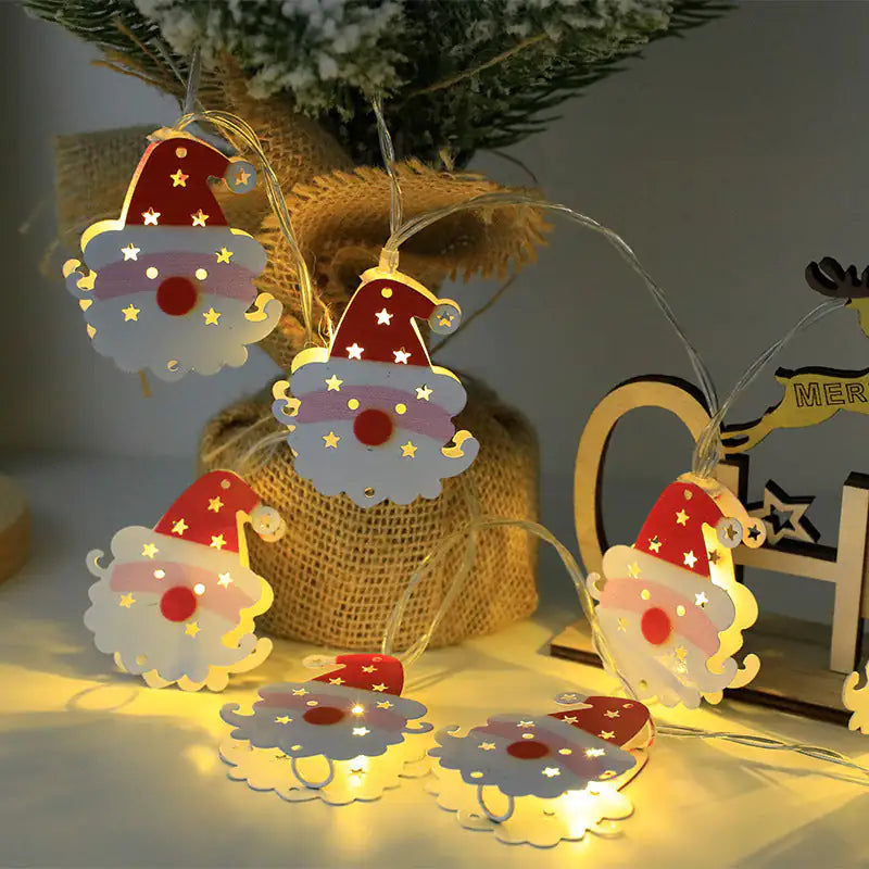 Guirnalda de luces LED navideñas con Papá Noel, alce, muñeco de nieve, adorno navideño, guirnalda de luces, decoraciones navideñas, regalo de Navidad para Año Nuevo